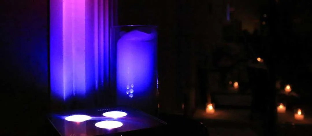 Uplighting at a reception